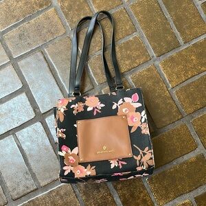 Spartina 449 Floral Tapestry Natural Linen Leather Verdier Naomi Tote Bag